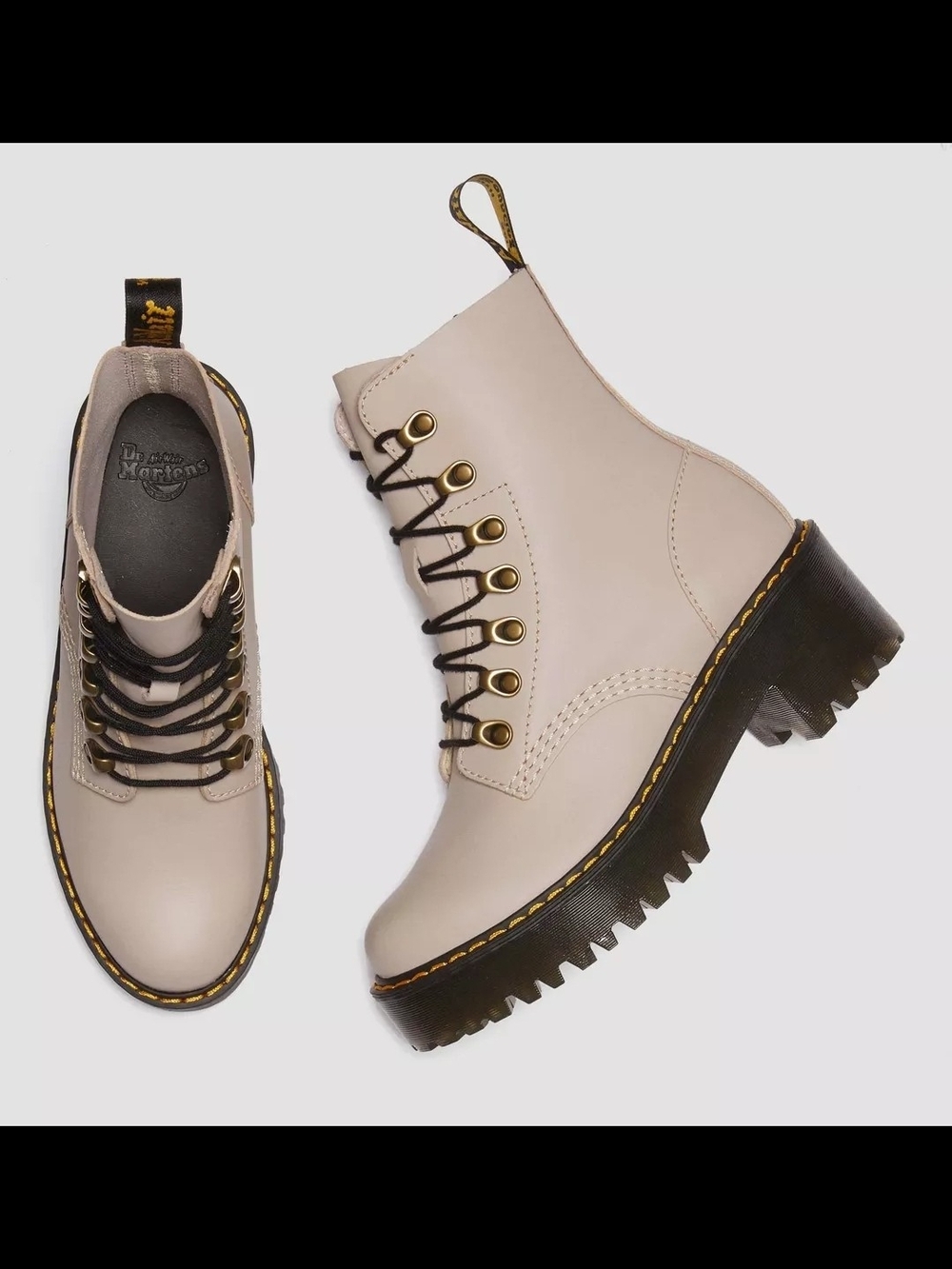 Dr. Martens Edris Smooth Lace-Up Platform Boot in Pale Pink 6